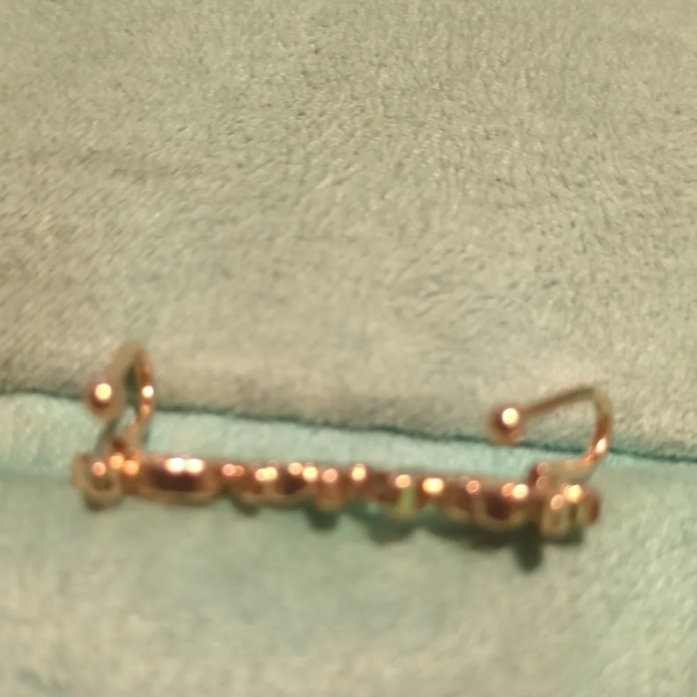 Ava & Aiden Gold Tone Flower Stud Earrings & Matching 1" Ear Cuff | Dainty & Mod - Picture 5 of 5